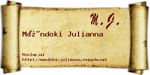 Mándoki Julianna névjegykártya